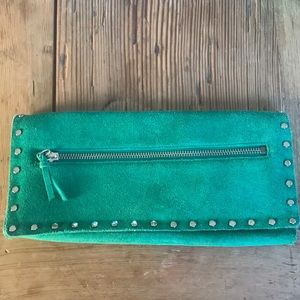 Suede Banana Republic clutch💰